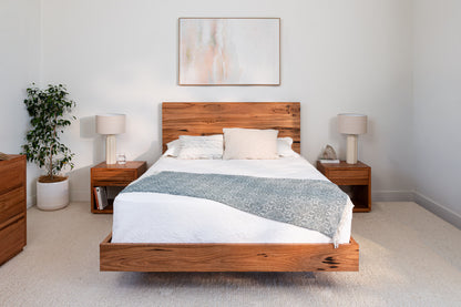 Kobe Live Edge Messmate Bed Frame (Honey Oak Stain)