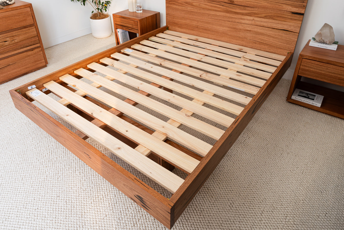 Kobe Live Edge Messmate Bed Frame (Honey Oak Stain)