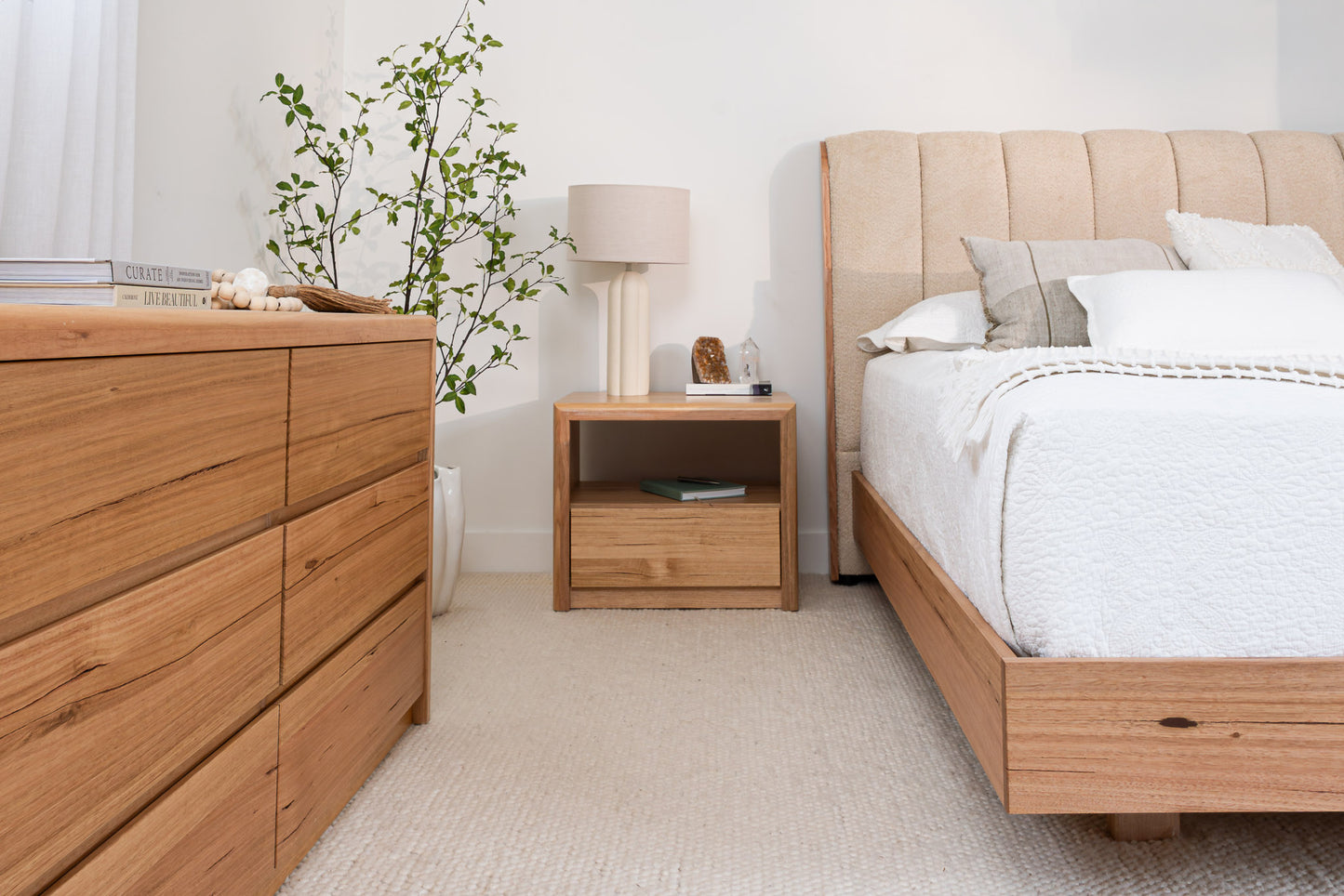 Yakka Cloud Tasmanian Oak Feature Grade Bed Frame