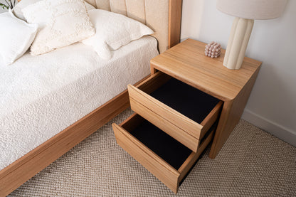 Yakka Cloud Tasmanian Oak Feature Grade Bedside Table