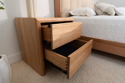 Yakka Cloud Tasmanian Oak Feature Grade Bedside Table