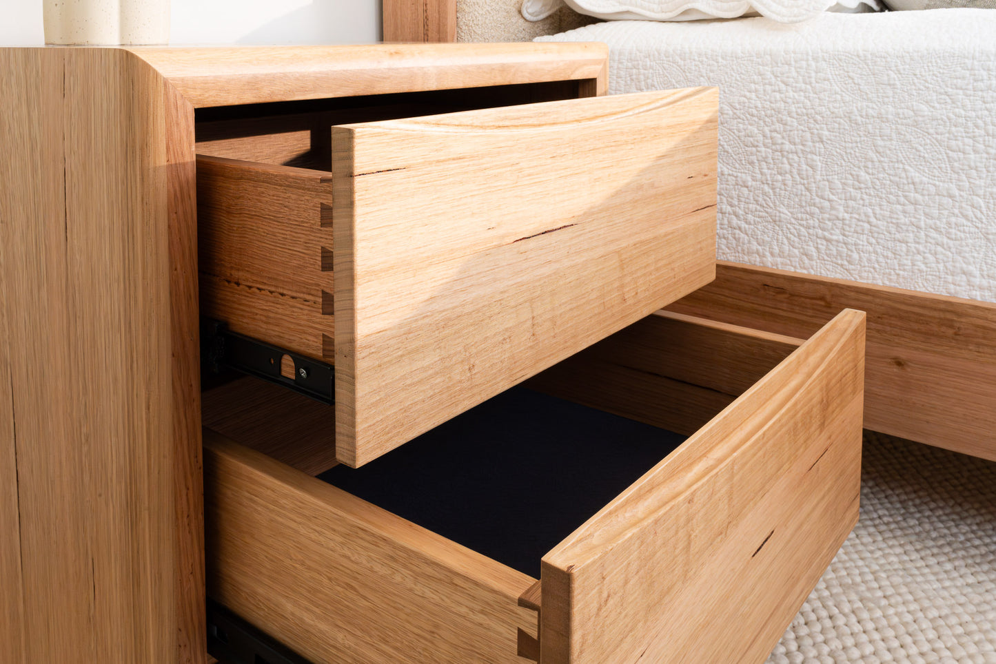 Yakka Cloud Tasmanian Oak Feature Grade Bedside Table