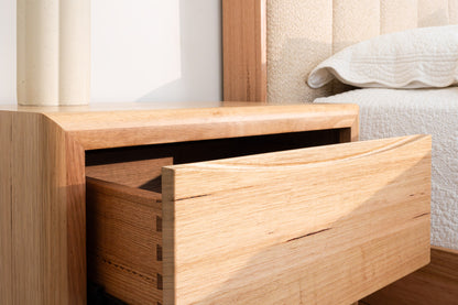 Yakka Cloud Tasmanian Oak Feature Grade Bedside Table
