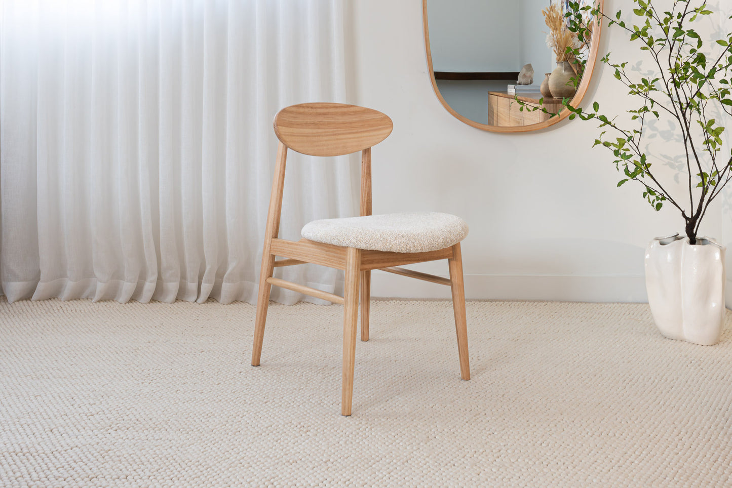 Eluna Tasmanian Oak Natural Upholstered Dining Chair