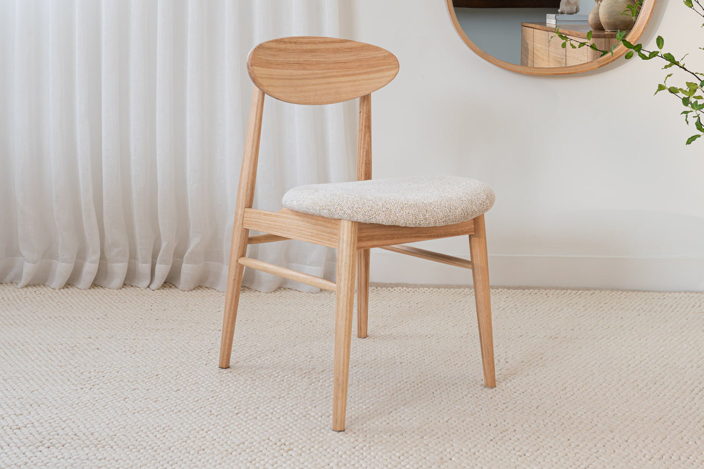 Eluna Tasmanian Oak Natural Upholstered Dining Chair