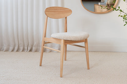 Eluna Tasmanian Oak Natural Upholstered Dining Chair