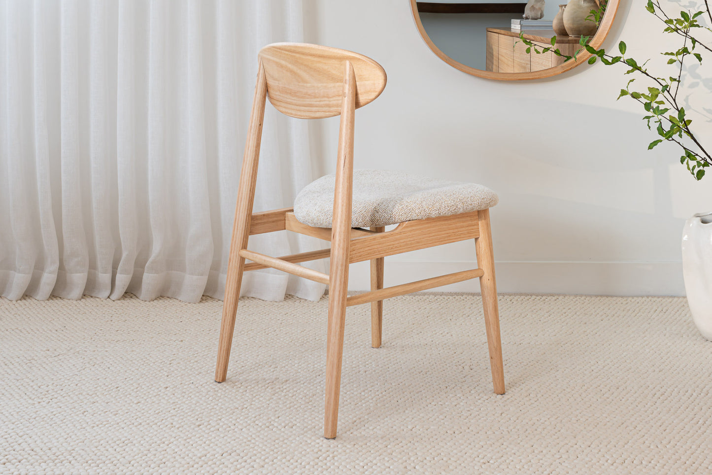 Eluna Tasmanian Oak Natural Upholstered Dining Chair