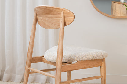 Eluna Tasmanian Oak Natural Upholstered Dining Chair