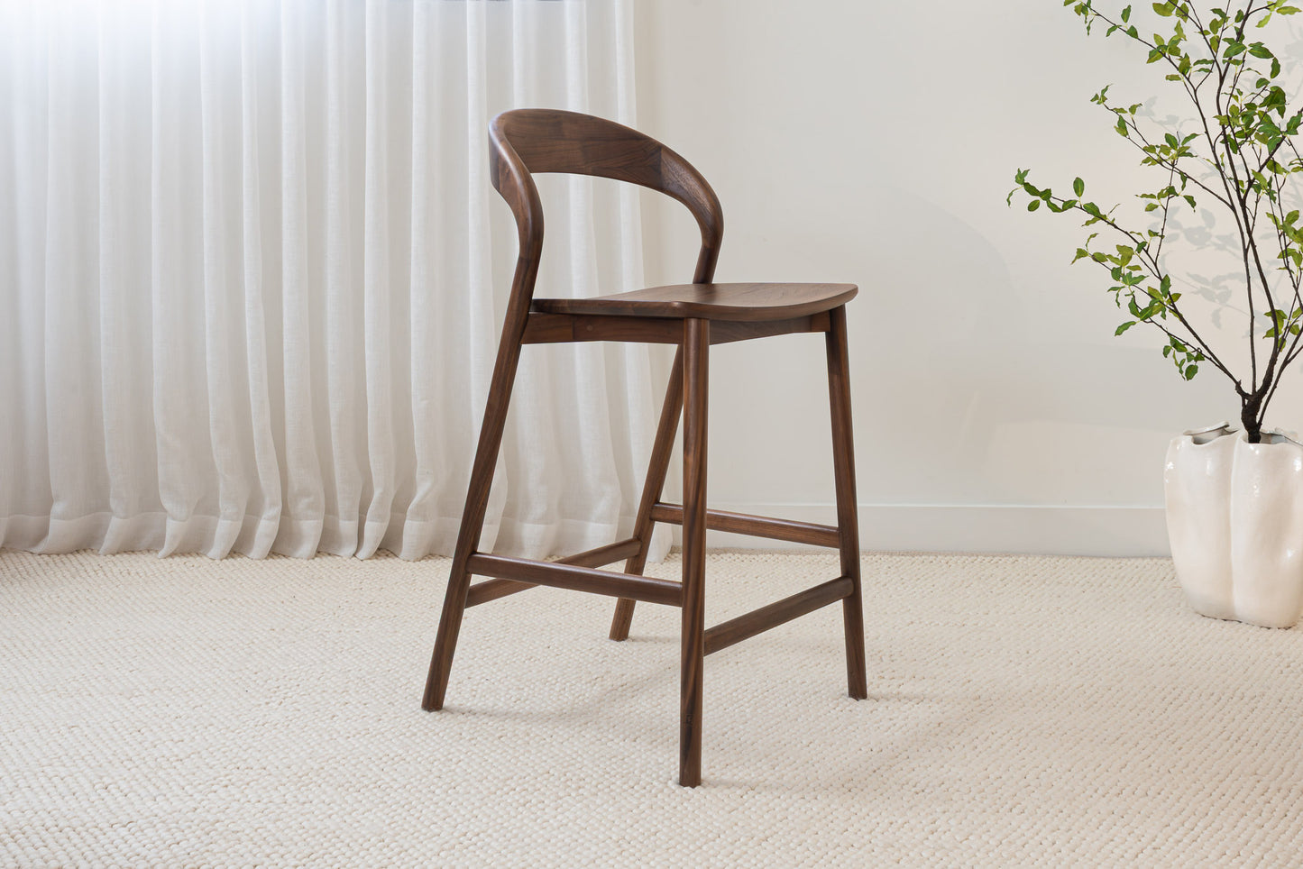 Freya Solid Walnut Barstool