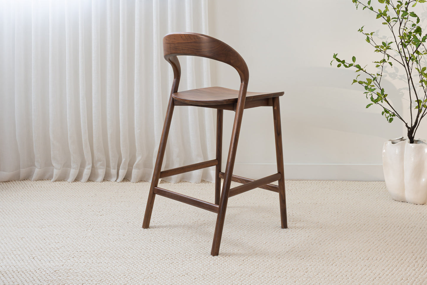 Freya Solid Walnut Barstool