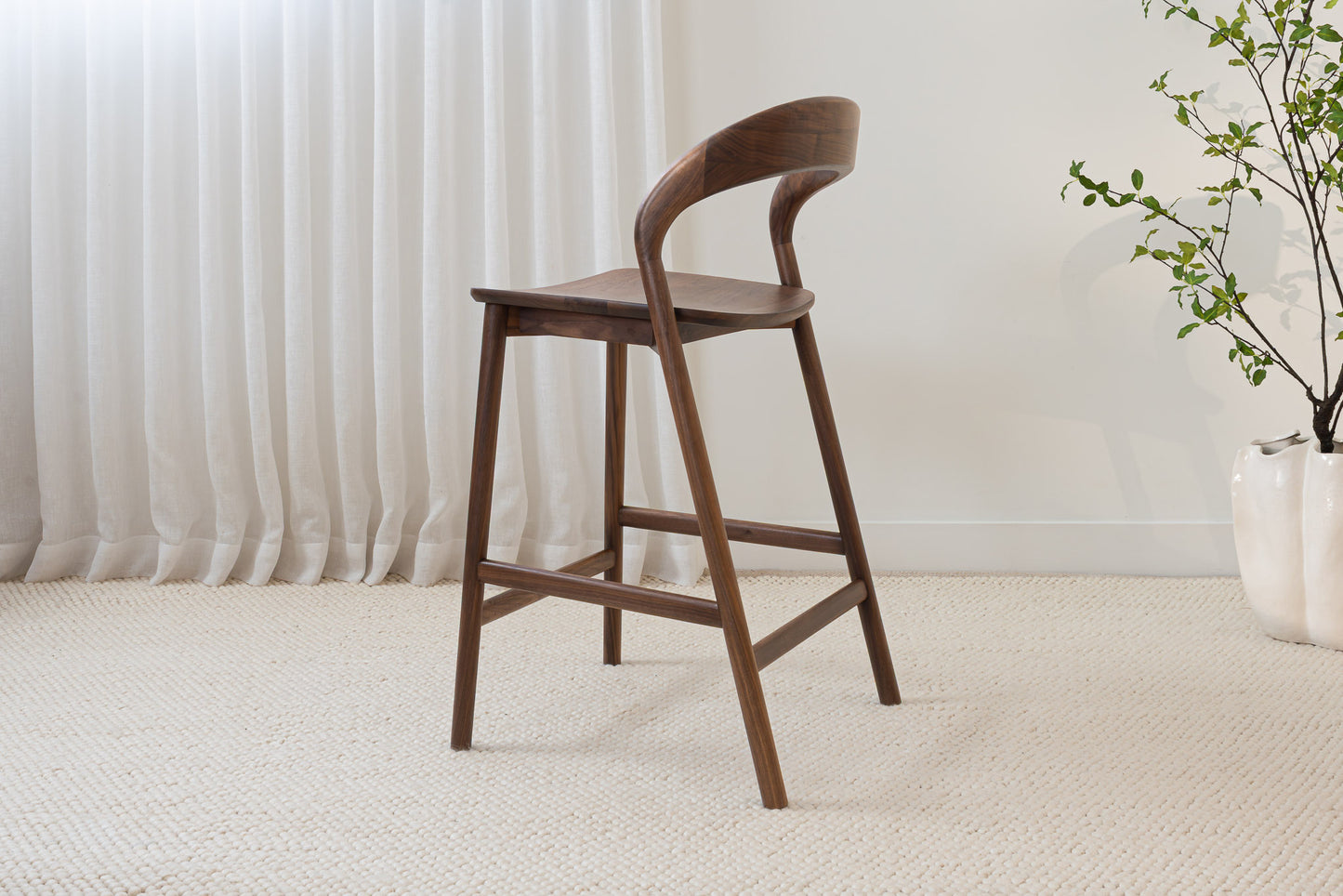 Freya Solid Walnut Barstool