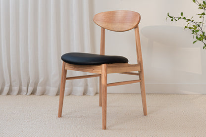 Eluna Tasmanian Oak Black PU Upholstered Dining Chair