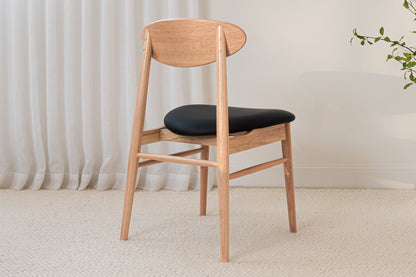 Eluna Tasmanian Oak Black PU Upholstered Dining Chair