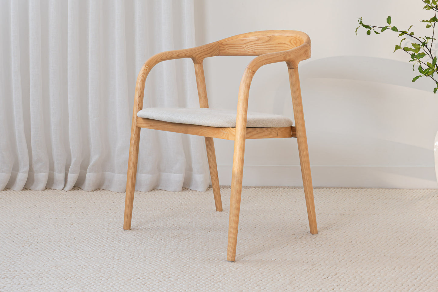 Chelsea Solid American Ash Oak Hardwood Dining Arm Chair