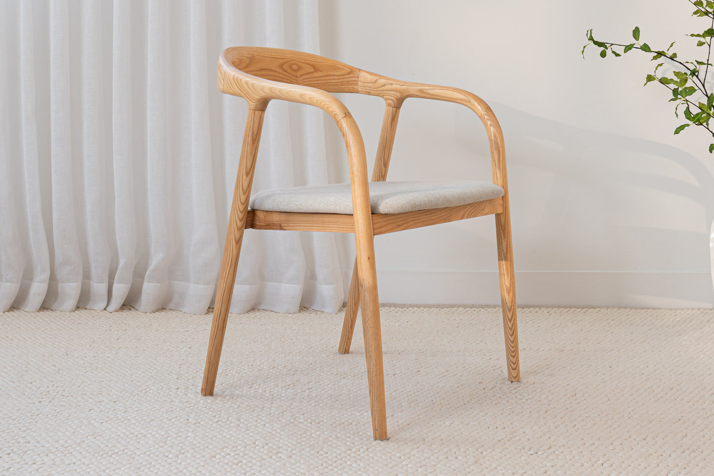 Chelsea Solid American Ash Oak Hardwood Dining Arm Chair
