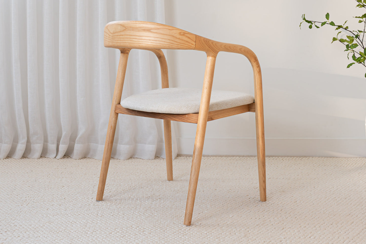Chelsea Solid American Ash Oak Hardwood Dining Arm Chair