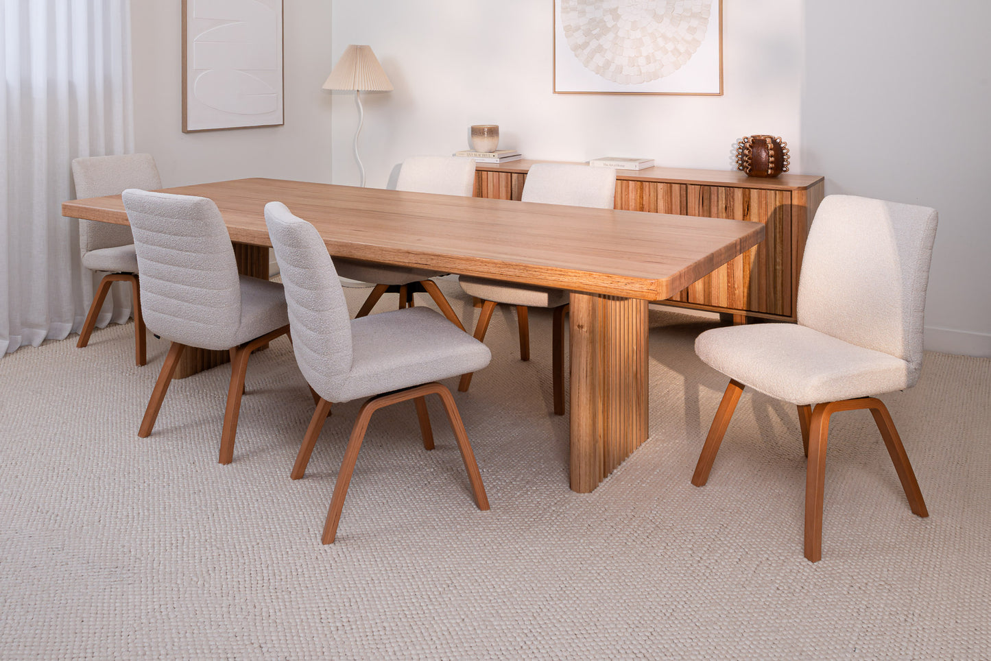 Hermes Curve Vic Ash Feature Grade Dining Table