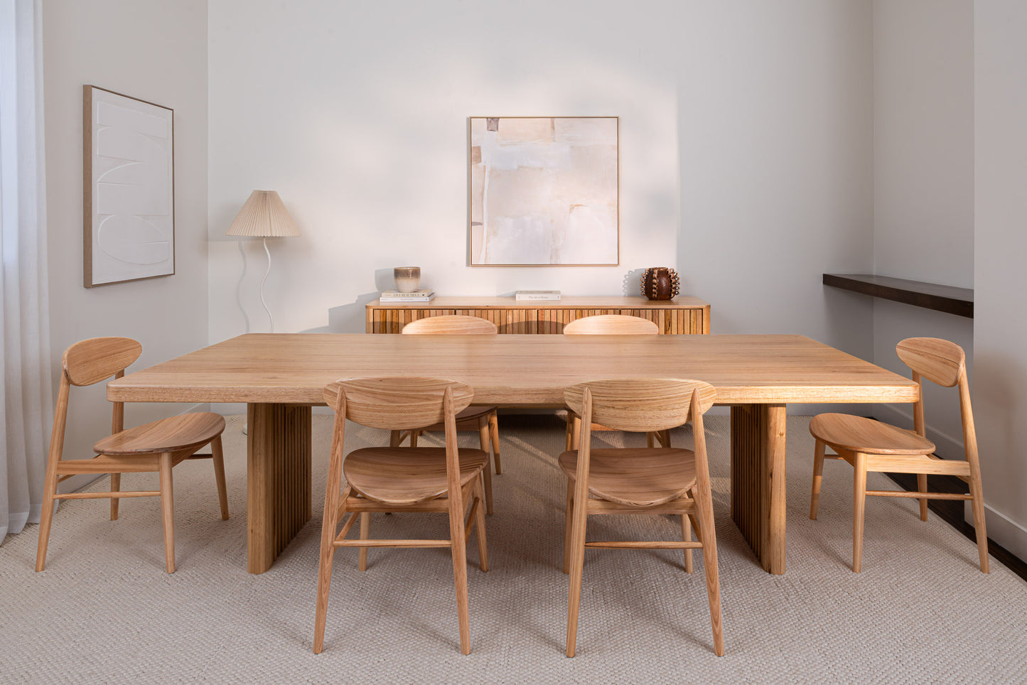 Hermes Curve Vic Ash Feature Grade Dining Table