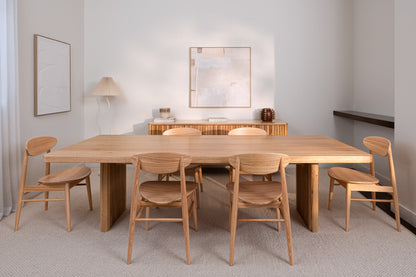 Hermes Curve Vic Ash Feature Grade Dining Table