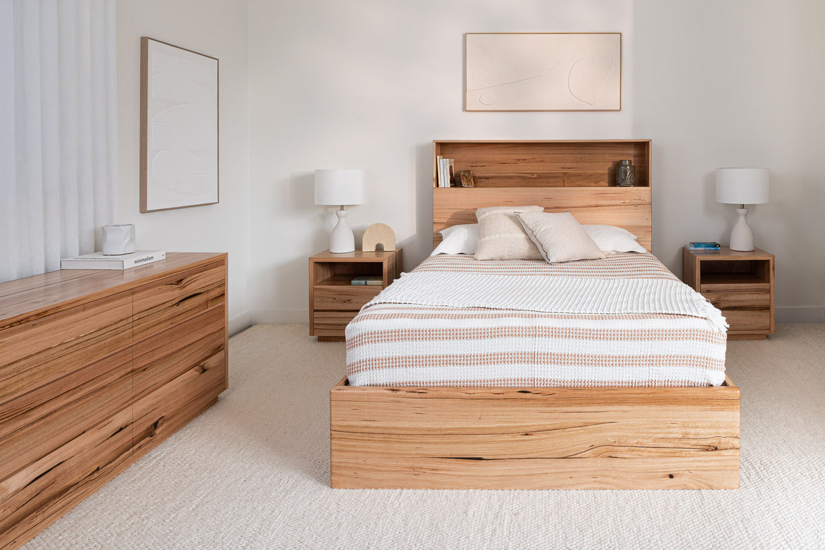 York Curve 4 Drawer Bookcase Messmate Bed Frame