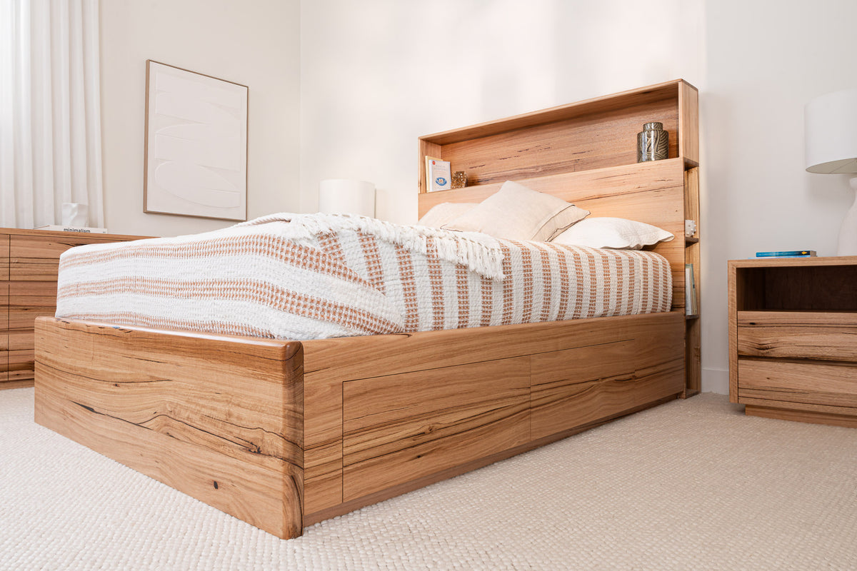 York Curve 4 Drawer Bookcase Messmate Bed Frame