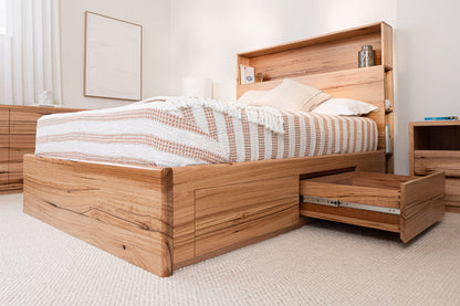 York Curve 4 Drawer Bookcase Messmate Bed Frame