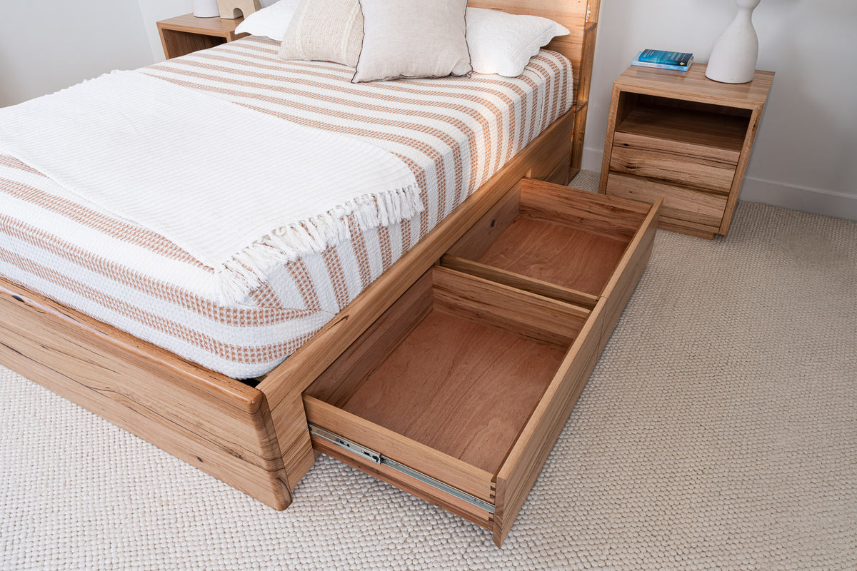 York Curve 4 Drawer Bookcase Messmate Bed Frame
