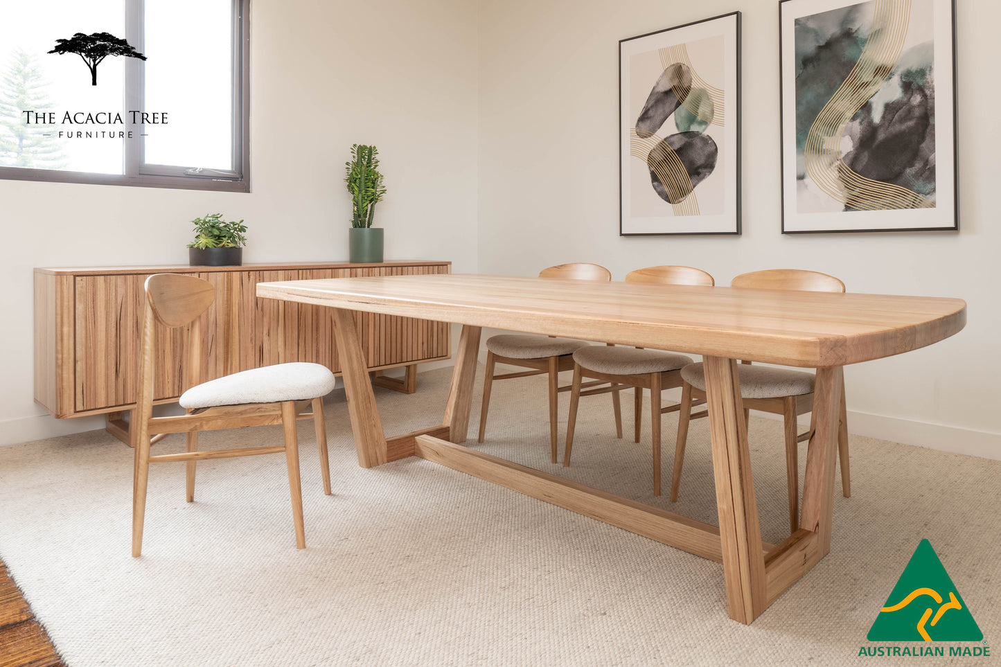 Dion Solid Vic Ash/ Wormy Chestnut Dining Table - Made in Australia