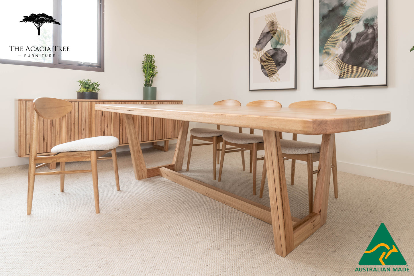 Dion Solid Vic Ash/ Wormy Chestnut Dining Table - Made in Australia