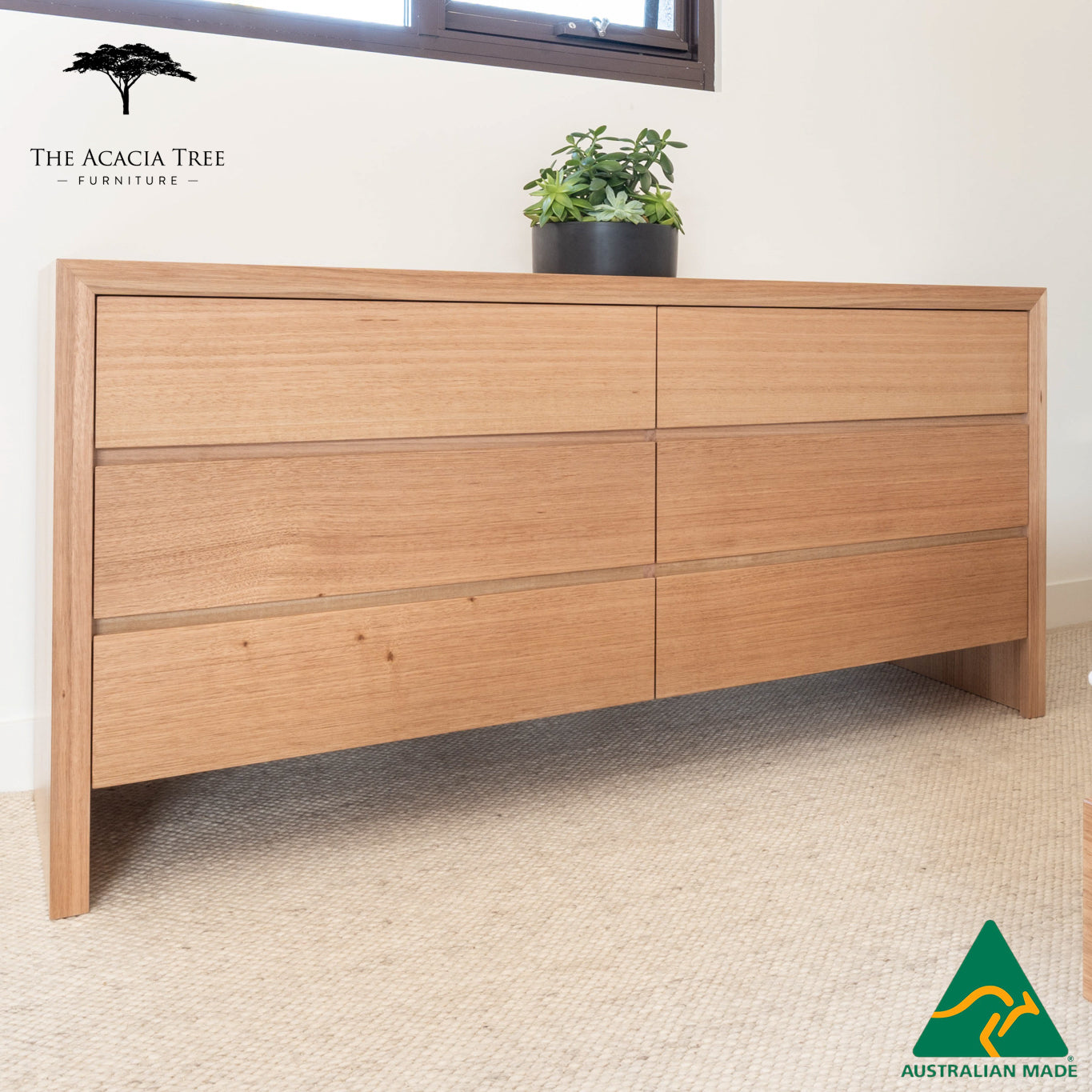 Zion 6 Draw Dresser - Made in Australia