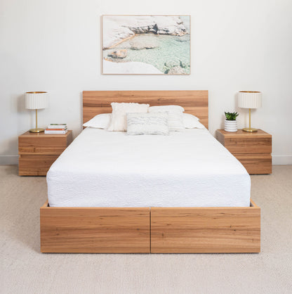 Dusk 2 Drawer Gas Lift Wormy Chestnut Bed Frame