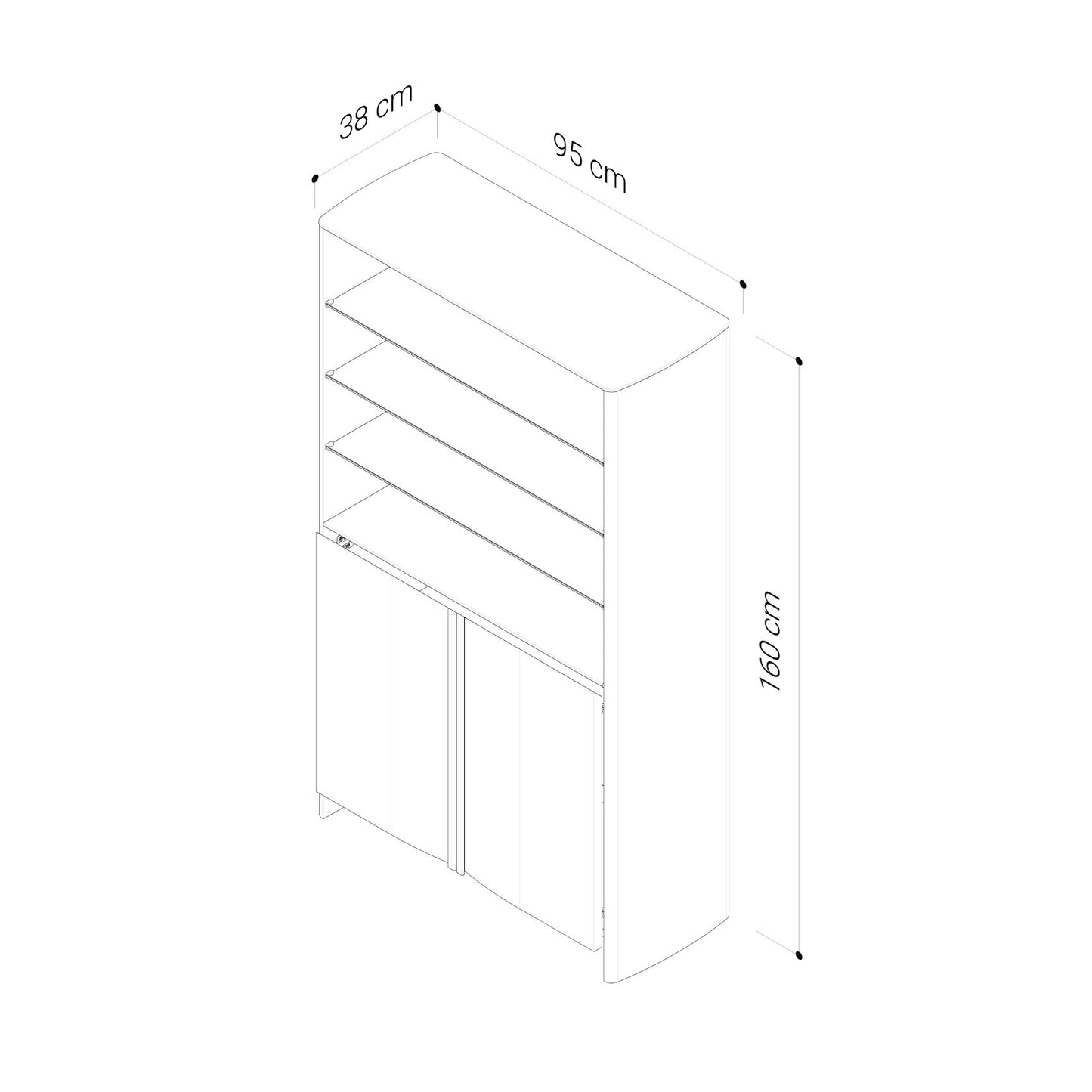 Eden American Oak Display Cabinet