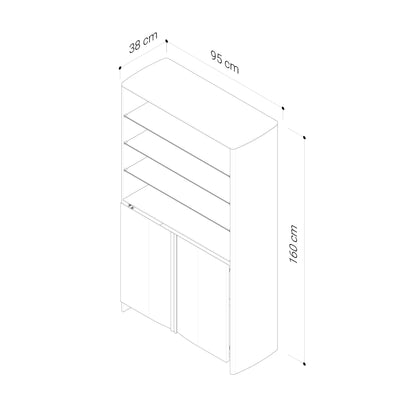 Eden American Oak Display Cabinet
