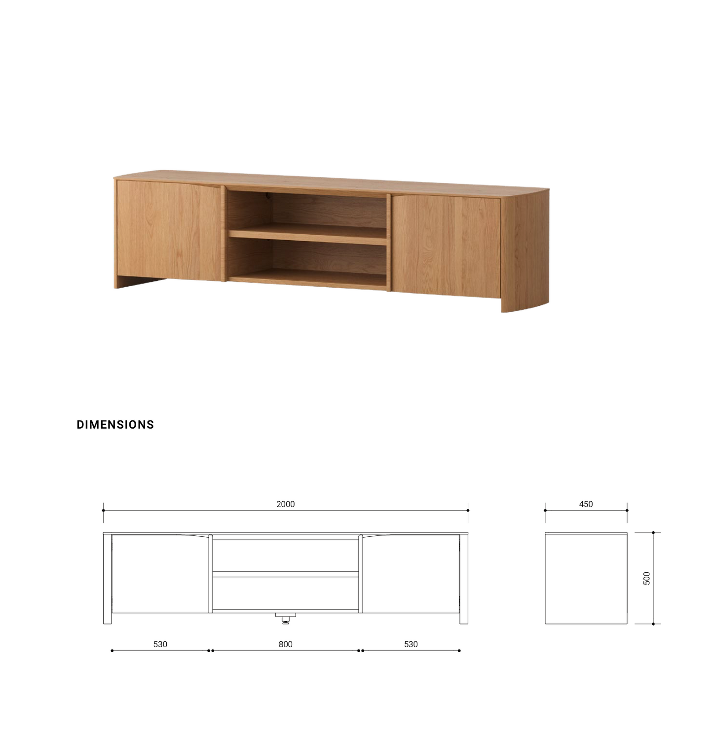 Eden American Oak TV Unit