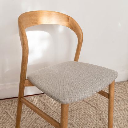 Freya Solid American Oak Upholstered Dining Chair