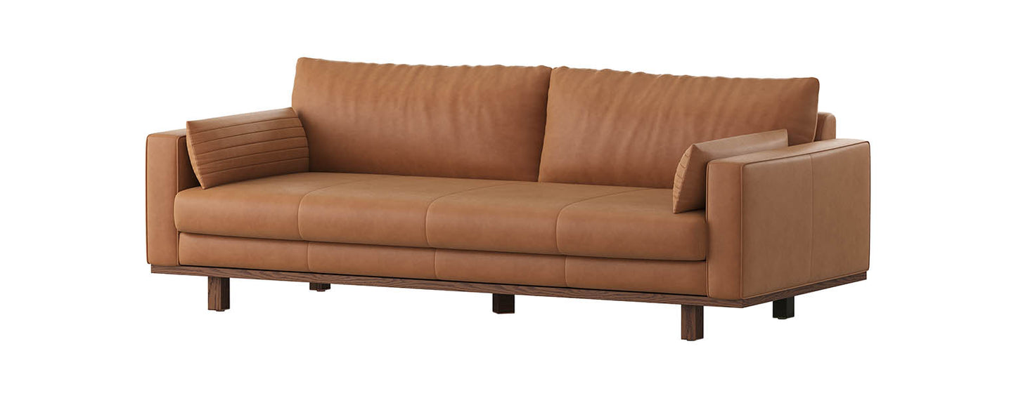 Ex Demo 3 Seater Georgia Leather Sofa - Vintage Tan