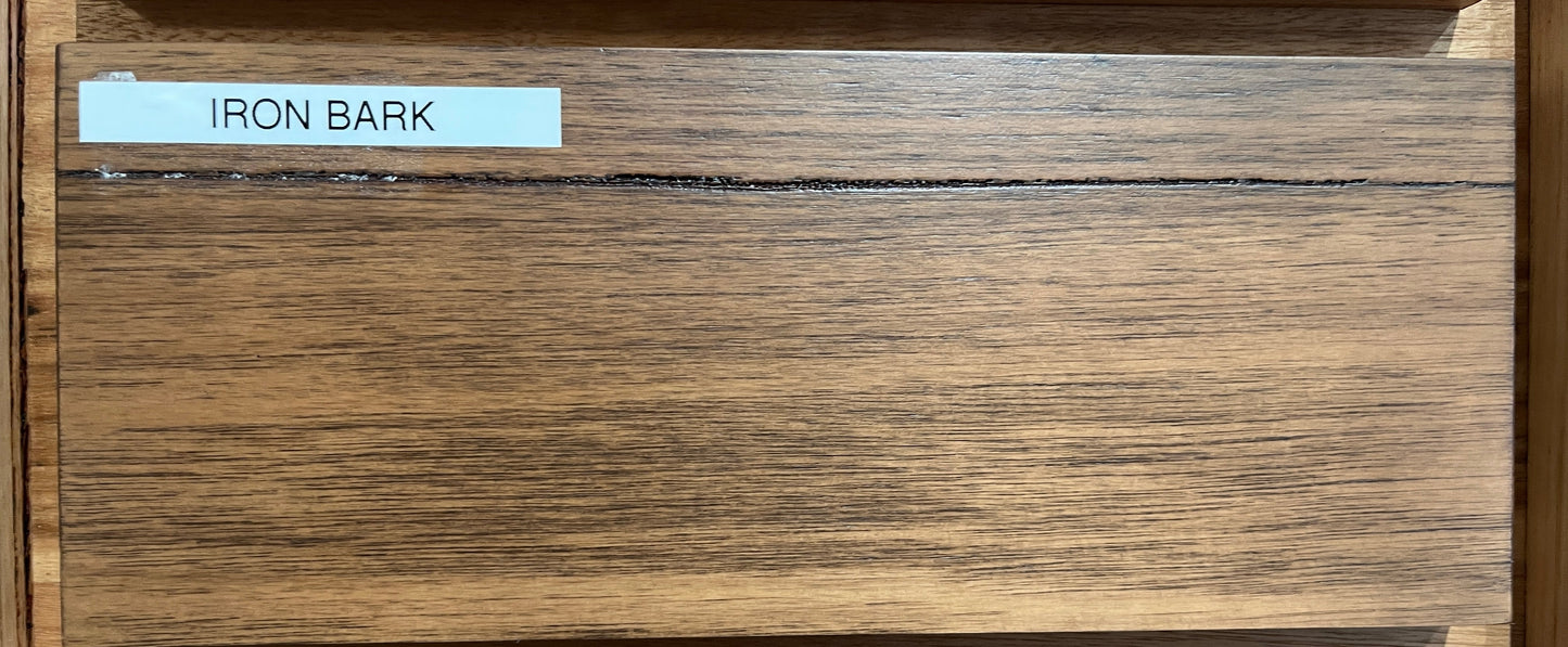 Ex Demo Kobe Base Messmate King Size Bed Frame Iron Bark Stain