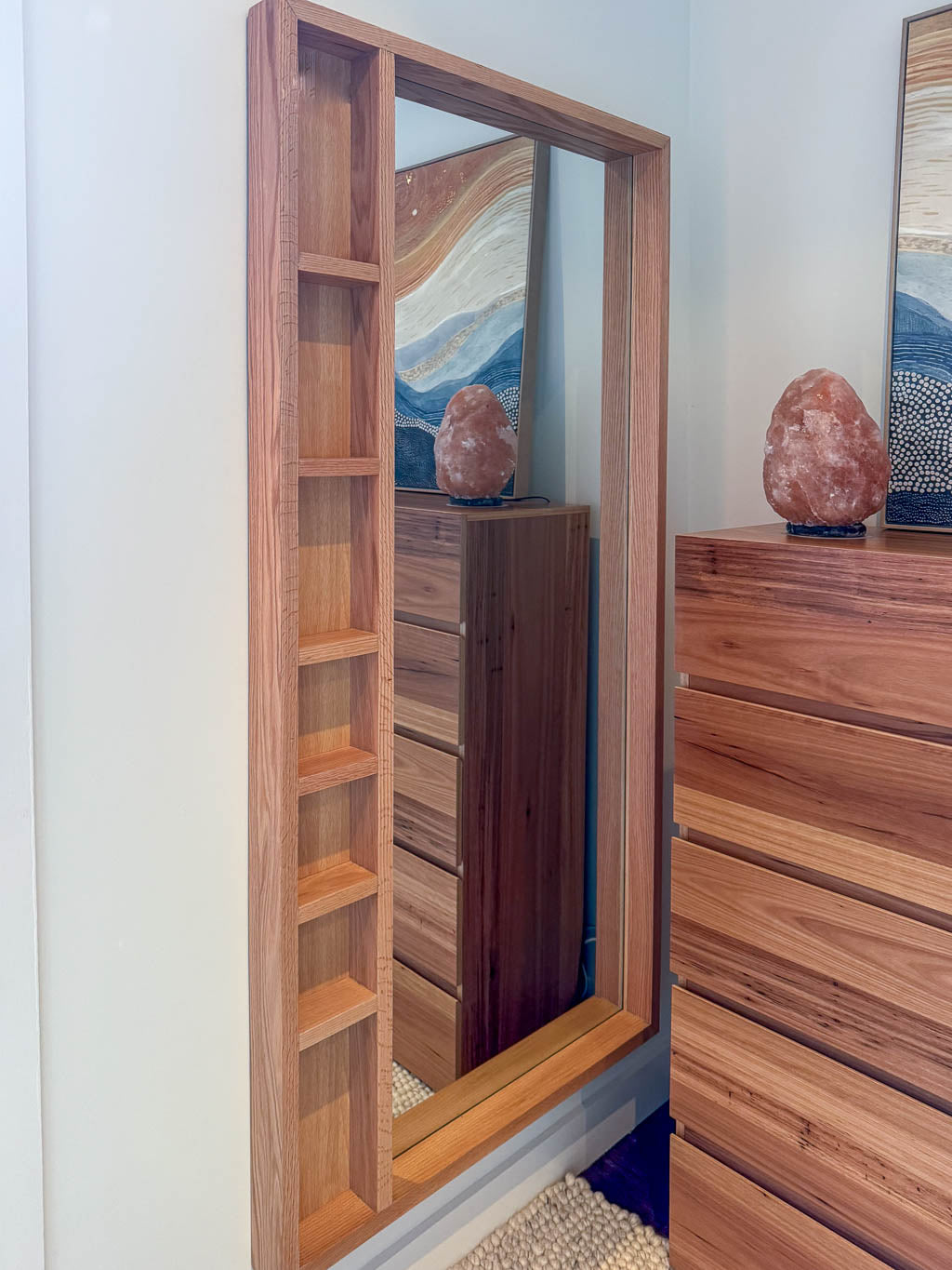 New York Solid American Oak Full Length Mirror