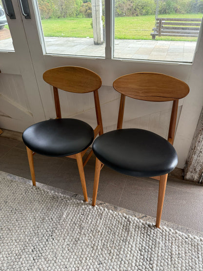 Ex Demo Set of 2 Lotus Solid Messmate Dining Chair with Black PU Seat - Gold Coast Showroom
