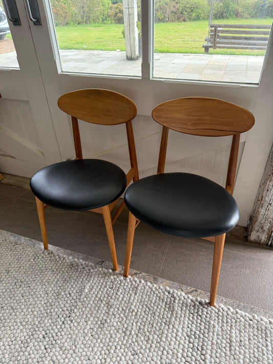 Ex Demo Set of 2 Lotus Solid Messmate Dining Chair with Black PU Seat - Gold Coast Showroom