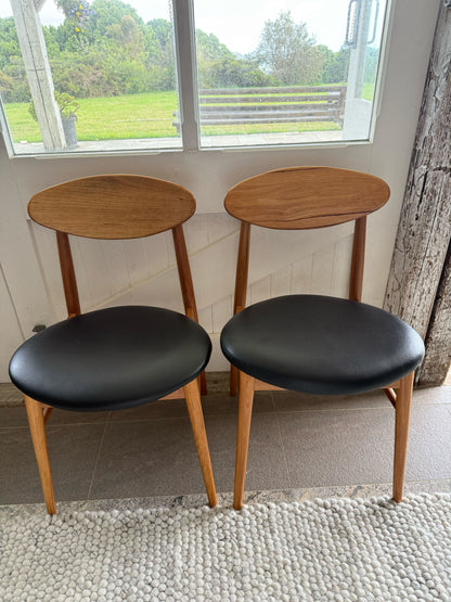 Ex Demo Set of 2 Lotus Solid Messmate Dining Chair with Black PU Seat - Gold Coast Showroom