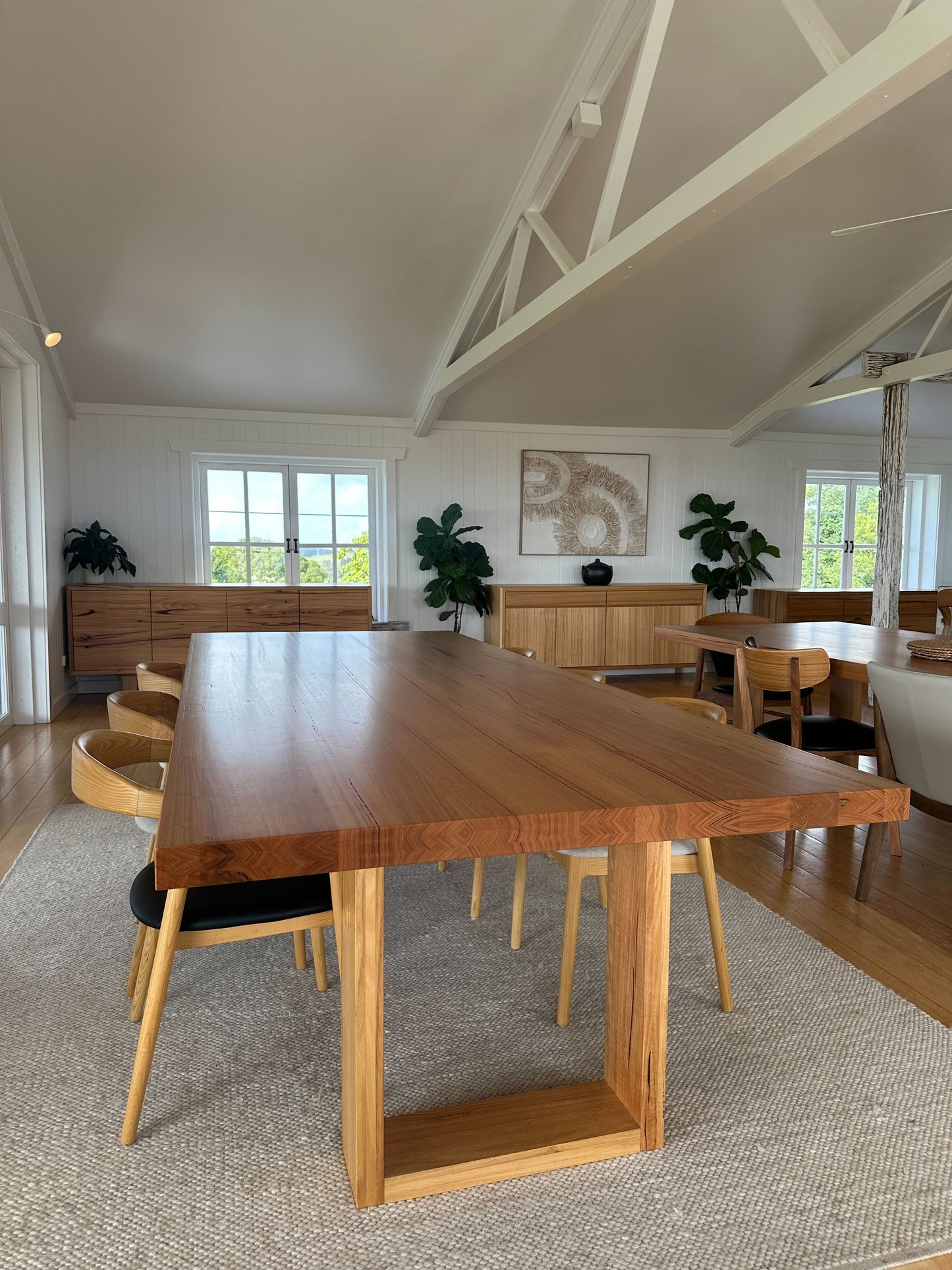 Ex Demo Osaka Wormy Chestnut Dining Table 3m Dining Table GC Showroom