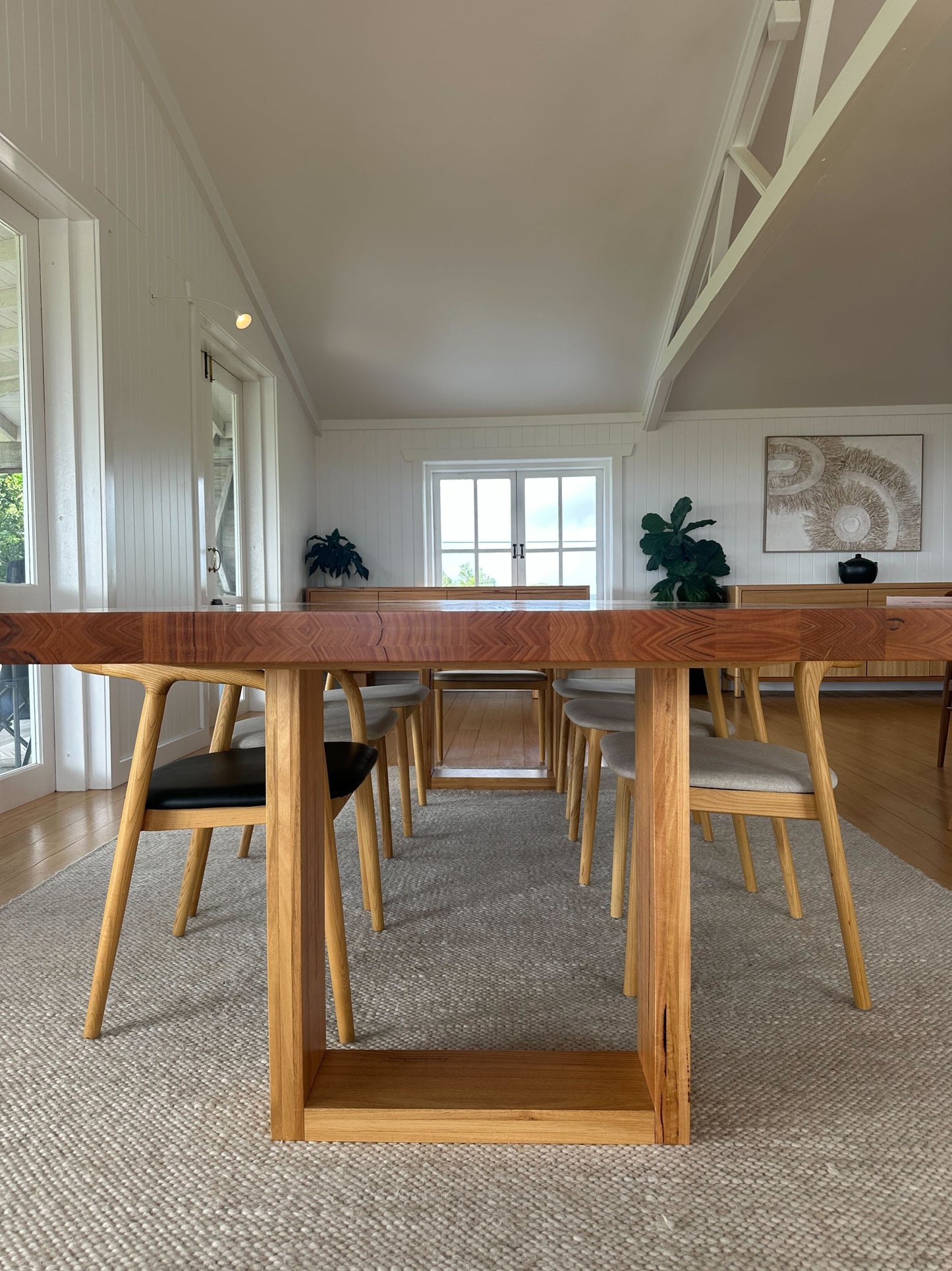 Ex Demo Osaka Wormy Chestnut Dining Table 3m Dining Table GC Showroom