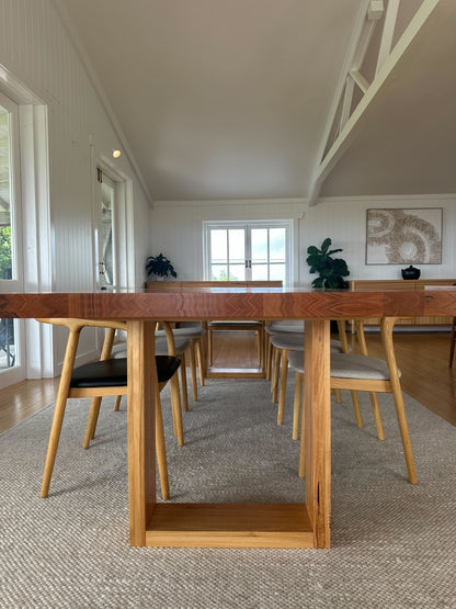 Ex Demo Osaka Wormy Chestnut Dining Table 3m Dining Table GC Showroom