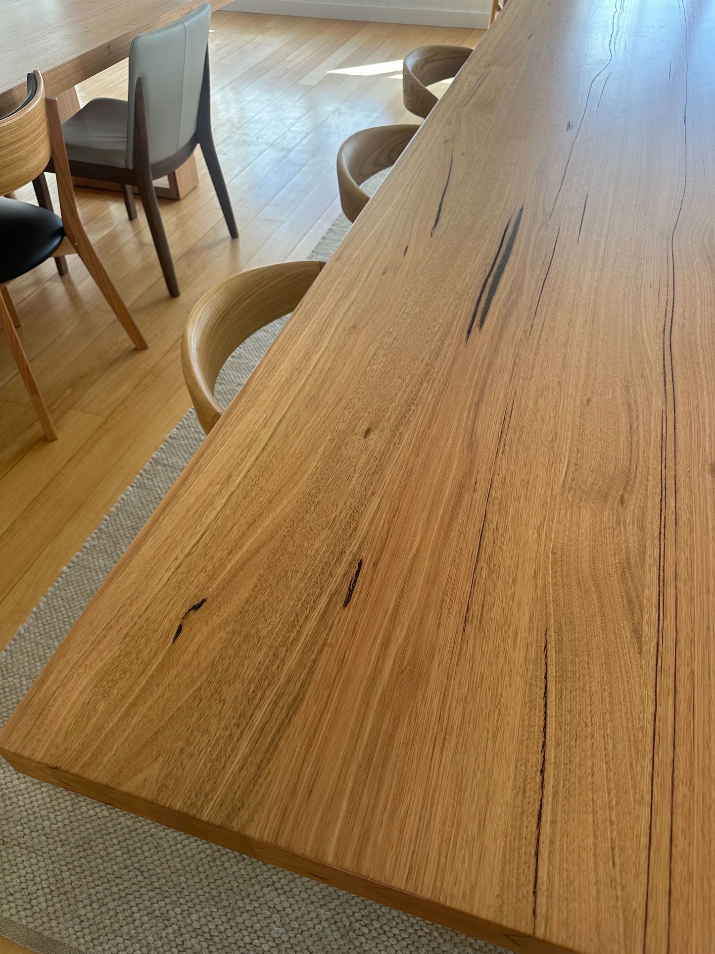 Ex Demo Osaka Wormy Chestnut Dining Table 3m Dining Table GC Showroom
