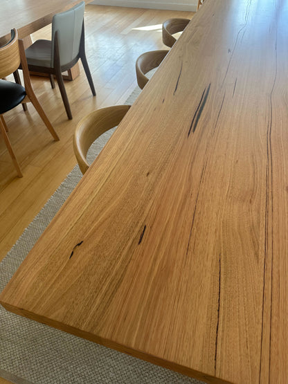 Ex Demo Osaka Wormy Chestnut Dining Table 3m Dining Table GC Showroom