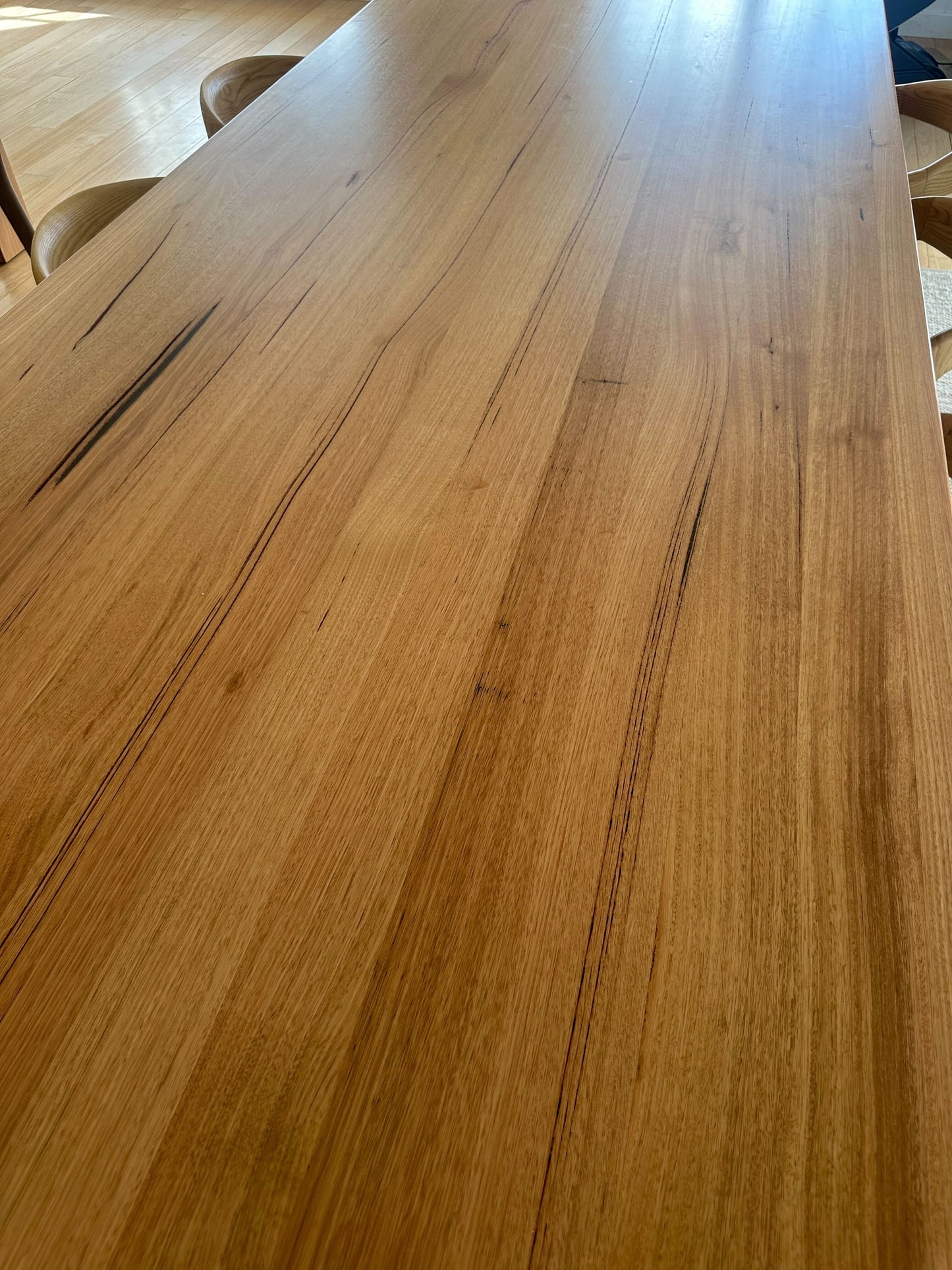 Ex Demo Osaka Wormy Chestnut Dining Table 3m Dining Table GC Showroom
