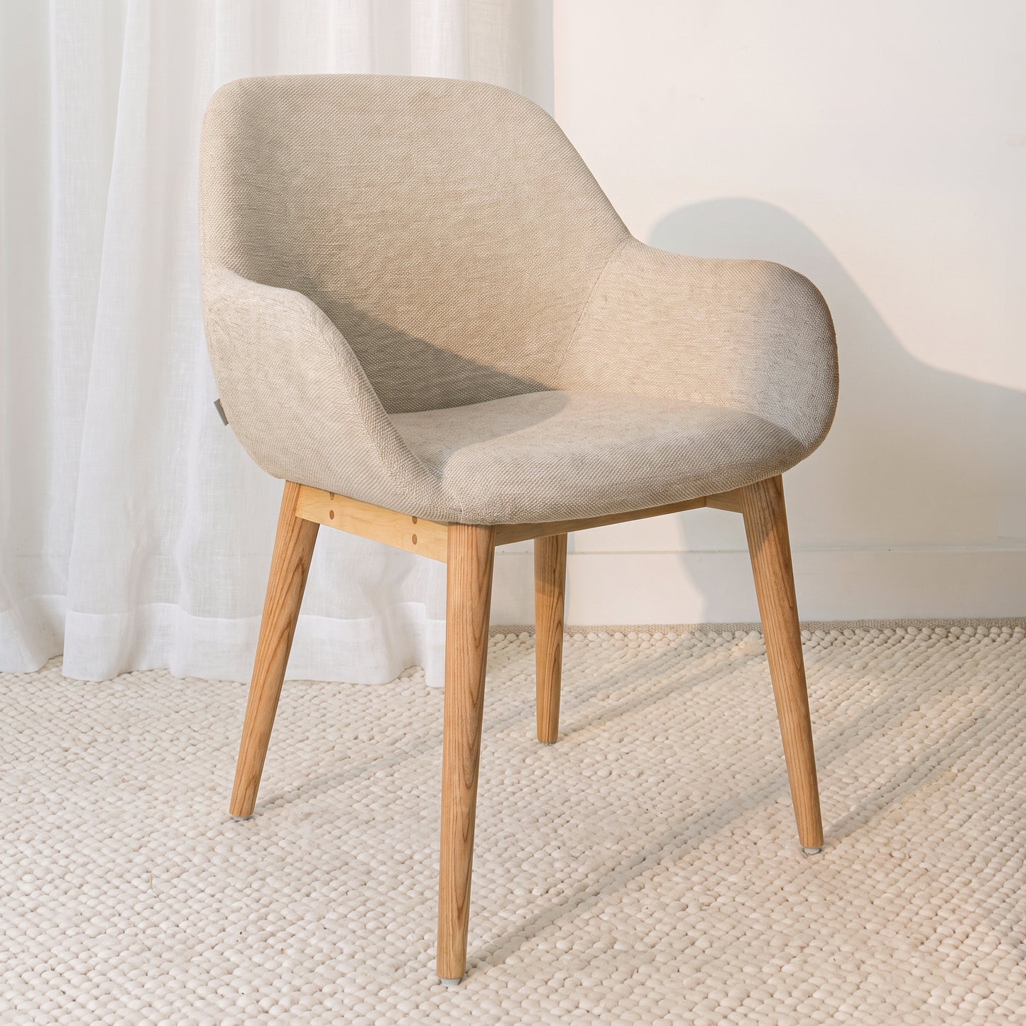 Konna Beige Upholstered Dining Chair