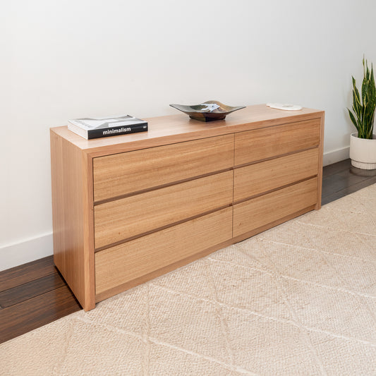 Kaiza Tasmanian Oak 6 Drawer Dresser - Made in Australia