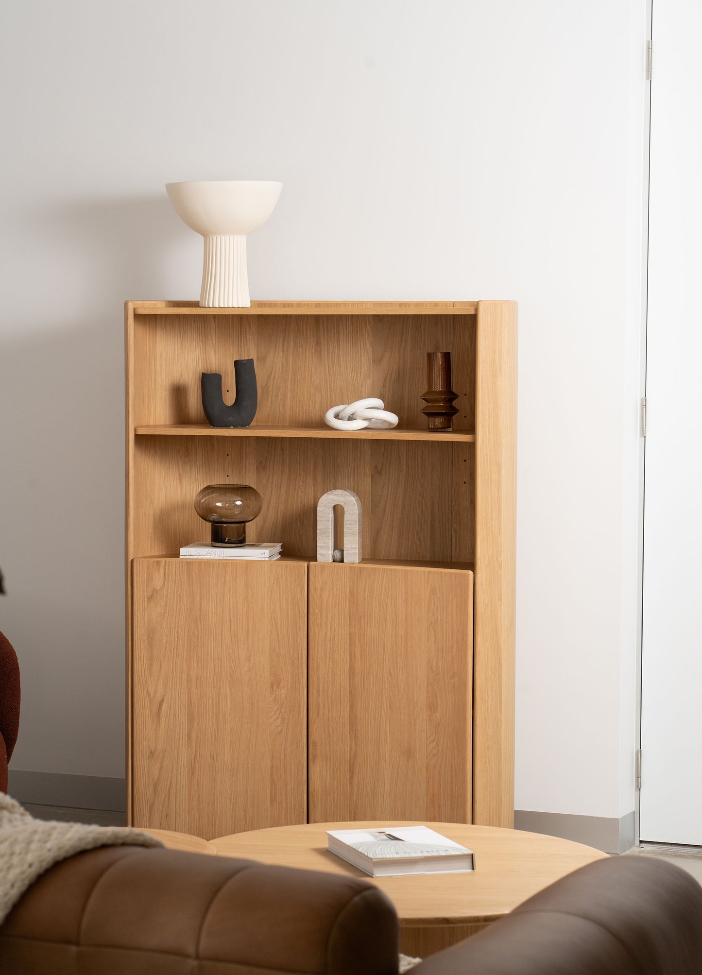 Leora American Oak Display Cabinet